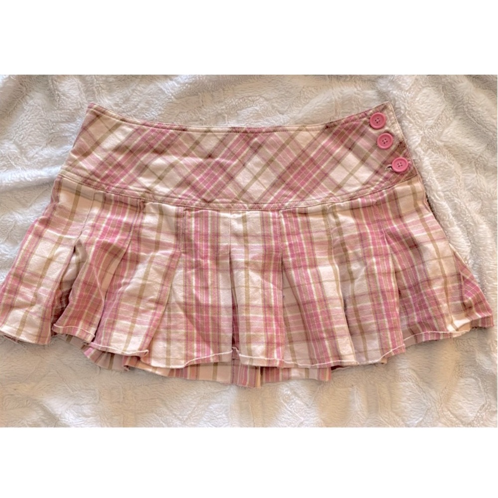 Aeropostale Pink Plad School Girl Vintage Skirt